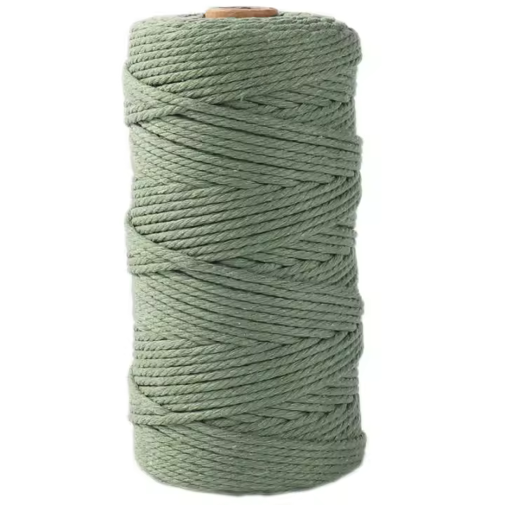 Cordón De Algodón Para Macramé 4mm Natural Para Colgadores De Plantas Paredes Manualidades Regalos Y Decoraciones De Boda 100m - 1
