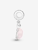 Pandora - Charm Colgante de Tortuga Marina Rosa de cristal de Murano - Plata de Lei - details 1