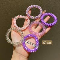 Accesorios De Pelo Rosa Roja Con Cordón De Teléfono Alta Elasticidad No Daña El Pelo Anillo Para Mujer Moda Decorativa - details 5