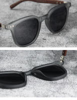 Gafas De Sol Vintage Para Hombre Marco De Madera Clásico Cuadrado Lentes Reflectantes Para Conducir Y Uso Diario - details 1