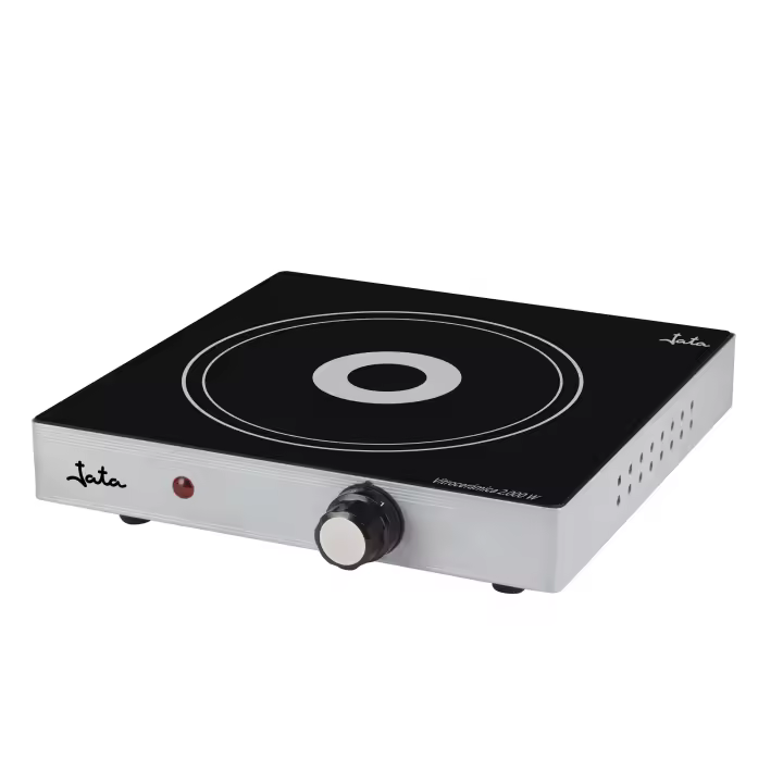Cocina eléctrica portátil vitrocerámica Jata V139. 1 fuego de 18 cm de diámetro. 2000 W. Con termostato regulable de temperatura - 1