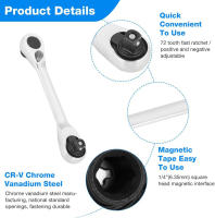 Llave De Enchufe Doble Cabeza 2 En 1 Mini Llave De Destornillador Con Mango 72 Dientes Herramienta Rápida Para Instalación - details 18
