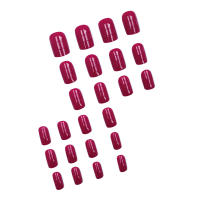 Uñas Postizas Redondas Glossy Medio 24 Pcs Color Sólido Rosa Para Dedos Falsas Uñas Artificiales Manicura Reutilizable - details 6