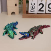 Decoración De Escritorio Miniatura De Cocodrilo Articular Móvil 3D Imprimido Animal Para Oficina Y Estudio Material Plástico - details 0