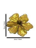 1 Pieza De 20CM De Flores De Lentejuelas Brillantes En Rojo Naranja Azul Dorado Plateado Rosa Para Vestido De Noche Traje De Baño DIY Aplicación - details 3