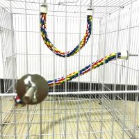 Juguete Para Pájaros De Algodón Colorido Con Correa Y Perches Para Masticar Juguete De Aire Libre Para Cages De Pájaros Juguete De Subida Y Colgaje Para Pájaros Periquitos - details 4