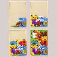 Puzzle De Madera Con Personajes Animalitos Y Transporte Juguete Educativo Montessori Para Niños Edad 3-6 Años Y Más - details 1