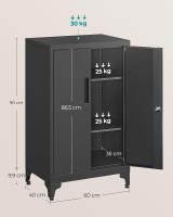Archivador de Oficina de Acero con Cerradura - Armario Multifuncional de 2 Puertas, Ideal para Oficina y Sala de Estar, Negro - details 6