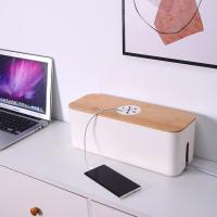 Caja De Almacenamiento De Cable De Madera Caso De Almacenamiento De Línea Eléctrica Organizador De Cargador Y Enchufe a Prueba De Polvo Para El Hogar - details 0
