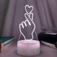 Lámpara Nocturna LED 3D Para Niños Luz De Noche Creativa Para Mesa Lámpara De Cama Romántica Decoración De Hogar Regalo Para Niña - details 11