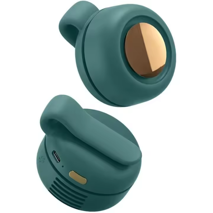 Mini ventilador portátil, ajustable 360°, 3 velocidades, recargable por USB, peso ligero (0,16 kg), gris/rosa/verde (verde, 74 x 65 x 50,7 mm) - 1