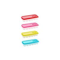 Cubitera de plástico 26,3 x 11,3 cm, moldes para 12 cubitos de hielo, bandeja para hacer hielo, cócteles, refrescos, multicolor, Con tapa - details 4