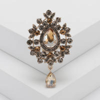 Broche De Lujo Retro Estilo Palacio Europeo Y Americano Accesorios Exteriores De Ropa Para Mujeres Material Aleación De Zinc Y Vidrio - details 1