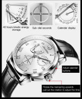 Reloj Automático Para Hombre JSDUN De Lujo Rosa Oro Con Movimiento Suizo Importado Multifuncional Fecha Resistente Al Agua Cuero Acero Inoxidable - details 8