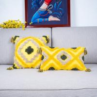 Multicolor (Amarillo) Funda de cojín abrazable + relleno, Soporte lumbar geométrico de felpa para sofá - details 2