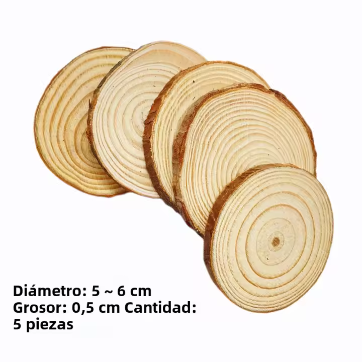 1 Pack De 3-12cm Maderas Redondas Naturales Y Desgastadas Para Manualidades DIY Bodas Y Decoración Del Hogar No Terminadas - 1