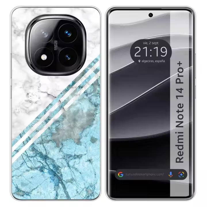 Tumundosmartphone Funda Silicona para Xiaomi Redmi Note 14 Pro+ Plus 5G diseño Mármol 02 Dibujos - 1