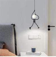 Lámpara Colgante Moderna Little Iron Man Para Sala De Estar Dormitorio Restaurante Café Iluminación Metal E27 Fuente De Alimentación DC - details 8