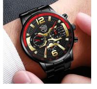 Reloj De Cuarzo Para Hombre 3PCS Lujo Moda Con Correa De Cuero Negra Reloj De Pulsera Casual Y Negocios Sin Resistencia Al Agua - details 8