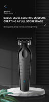 Cortadora De Pelo Eléctrica Recargable Kemei KM-2299 USB Carga Rápida Máquina De Cortar Pelo Para Barberos Negro Para Hombres Con 3-4 Piezas De Nochebaja - details 1