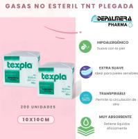 Gasas No Esteril TNT Plegada 10x10 cm - Pack 200 Unidades, Gasa para Tatuaje, Belleza, Manicura, Maquillaje, limpieza Bebé, Desmaquillante, Mascota. Pack de gasas no estériles TNT 10x10 Tiritas y Vendas - details 1