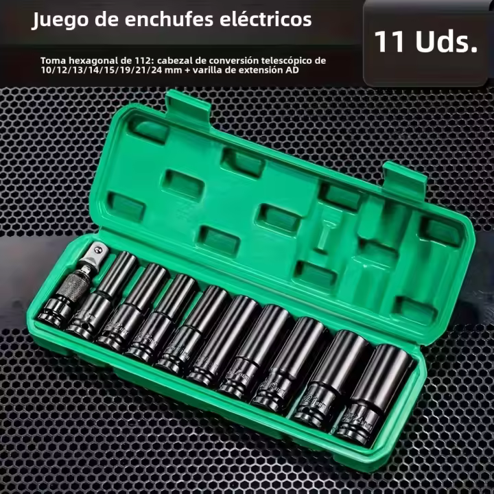 Juego De Destornilladores Profundos De Impacto 11 Piezas 1/2 Pulgada 10mm-24mm Herramienta De Llave Eléctrica Resistente De Acero Cr-V - 1