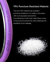 Tubo Interno De Bicicleta CYDY TPU Para Cámara 16 Pulgadas Con Válvula Presta BMX Pneu Ciclismo Tyre Color Morado - details 8