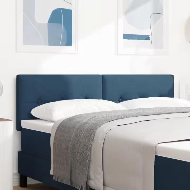 Cabecero LED vidaXL con botones acolchados Azul de 72 cm en tela - 1