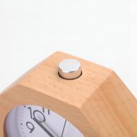 Wooden Analog Alarm Clock, Small LED Non-Ticking Quiet with Arabic Numerals Wake Up Light Night Snooze Function Battery Operated Easy to Set for Kids Men Women - details 0
