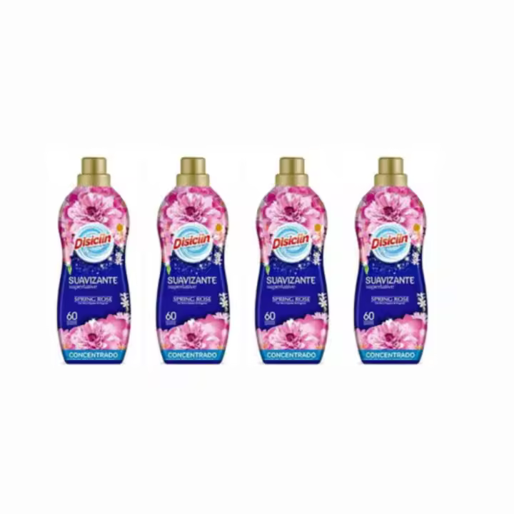PACK 4 Suavizantes Disiclin Spring Rose - Suavizantes de ropa con aroma a primavera rosa para un cuidado adicional - 1