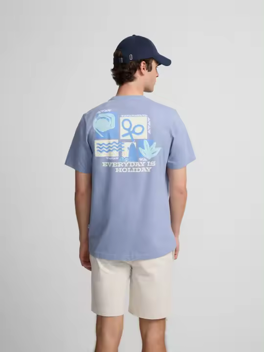 Silbon - Camiseta iconos holiday azul - 1