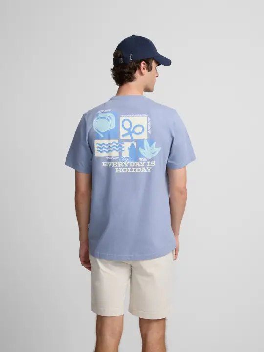 Silbon - Camiseta iconos holiday azul - 1