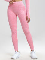 CHRLEISURE Pantalones De Yoga Para Mujer Lavados Leggings De Fitness Con Aros Treggings Elásticos Para Correr Actividad Física De Gimnasio - details 14