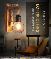 Lámpara De Pared Vintage De Henequén Con Enchufe Luz De Pared De Madera E27 Para Interior Y Exterior Estilo Industrial Sconce Lámpara De Noche Para Cama - details 4