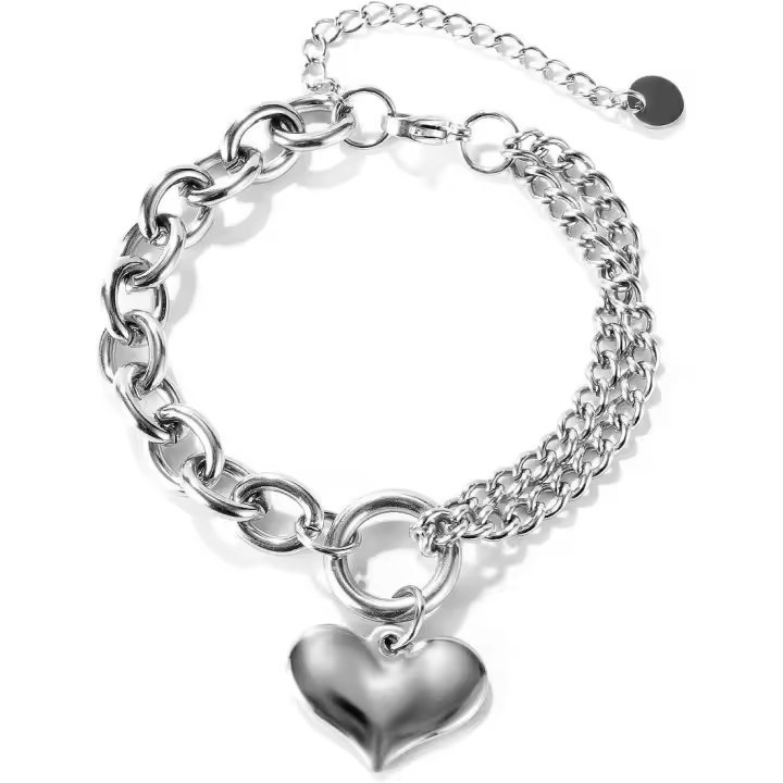 Pulsera para mujer de Maple inoxidable with Colgante de corazón Plisado - 1