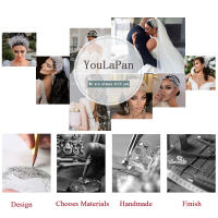 YouLaPan Diadema De Boda Para Mujer Aleación De Hojas Doradas Accesorios De Cabello De Novia Adorno De Fiesta Hecho a Mano Tiara De Plata Decoración De 40*7.5CM - details 8