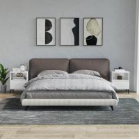 vidaXL Mesitas de noche 2 unidades color 40x35x50 cm en color Blanco/Gris sonoma/Roble ahumado y más | estructura resistente ideal para salón dormitorio o estudio - details 3