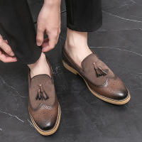 Zapatos De Liderazgo Elegante Para Hombre Casual Formal Slip-on Loafers De Cuero Tassel Para Noche Fiesta Boda Zapatos De Velada - details 18