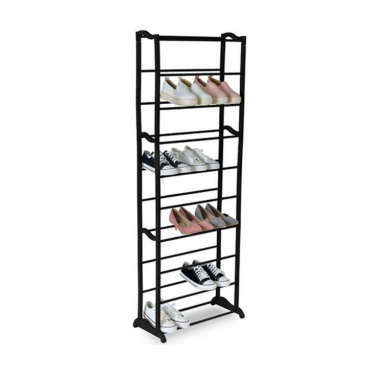 Estante para Zapatos de 10 Pisos, Zapatero Apilable Resistente y Espacioso, Soporte con Capacidad para hasta 30 Pares, Montaje Sencillo sin Necesidad de Herramientas