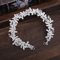Tiara De Boda Para Mujer En Color Plata Con Cristal Flor De Perla Cadena De Cristal Accesorios De Cabello Adorno De Cabeza Joyería Clip Comb - details 1