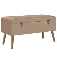 vidaXL Banco con compartimento de terciopelo 80 cm en color Amarillo mostaza/Gris/Morado y más - details 3