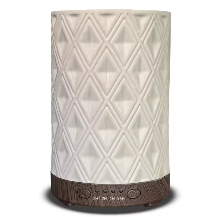 120ml en forma de diamante cerámica aromaterapia humidificador máquina hogar atomizador dormitorio salón noche luz colorido gradiente - 1