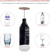 Cepillo para botellas de 35 cm compatible con botellas de vidrio, cepillo limpiador de botellas que no raya, elimina la suciedad rebelde, cepillo de limpieza con ajuste perfecto para jarra de vidrio - details 1