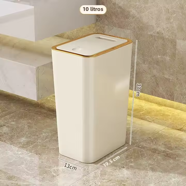 Bandeja De Basura De 10L a Prueba De Olores Con Diseño Moderno De Un Toque Durable De Plástico Para Baño Y Cocina Ahorra Espacio Y Resistente a Fugas - 1
