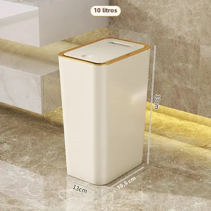 Bandeja De Basura De 10L a Prueba De Olores Con Diseño Moderno De Un Toque Durable De Plástico Para Baño Y Cocina Ahorra Espacio Y Resistente a Fugas - 1