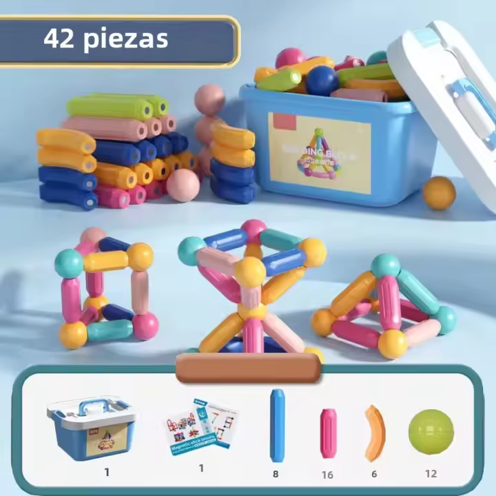Bloques De Construcción Magnéticos Para Niños Juguete Educativo STEM Montessori Regalo De Cumpleaños Juguetes Educativos Para Niños - 1