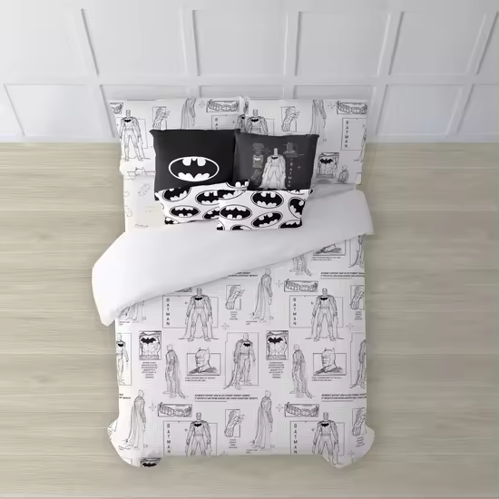 BL BELUM  Funda nórdica Batman  Funda nórdica Modelo Batman Features  Funda Nórdica con Botones  Funda nórdica 100% algodón  Funda Nórdica de Calidad  Funda Nórdica - Funda Nórdica Extrasuave - Funda Nórdica 100% Made in Spain - 1