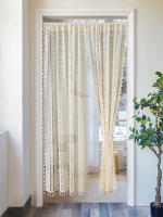 Cortina Pequeña De Encaje Beige Con Borla Para Puerta De Dormitorio Y Sala De Estar Decoración De Fiesta De Verano Instalación En Techo Tipo Japonés Y Coreano Material Poliéster 100% - details 1