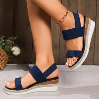 SP Sandalias de Tacón de cuña de gran tamaño para Mujer, nuevo sandalias de Verano with Punta Abierta y Suela Gruesa elástico en stock, - details 3
