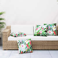 vidaXL Cojines decorativos 4 uds tela turquesa 60x60 cm en color Tuquesa/Beige/Gris y más | acolchados duraderos para sofás de jardín terraza exterior - details 4